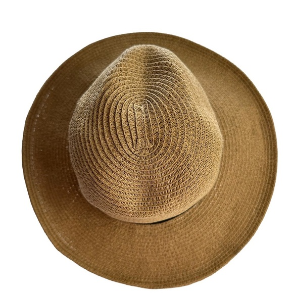 Women's OSFM Beige Paper Braided Fedora With A Bow Band - Picture 5 of 10